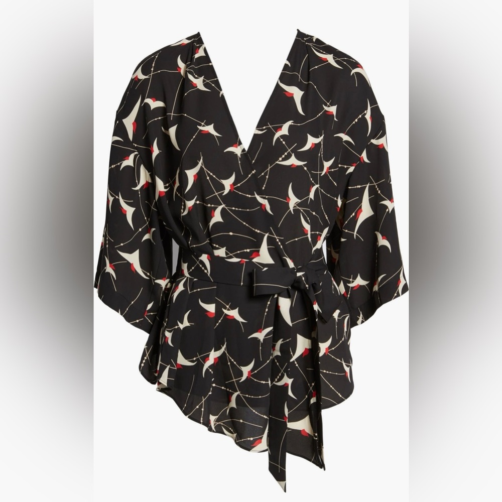 Kimono-style Wrap Blouse by Trouvé size M